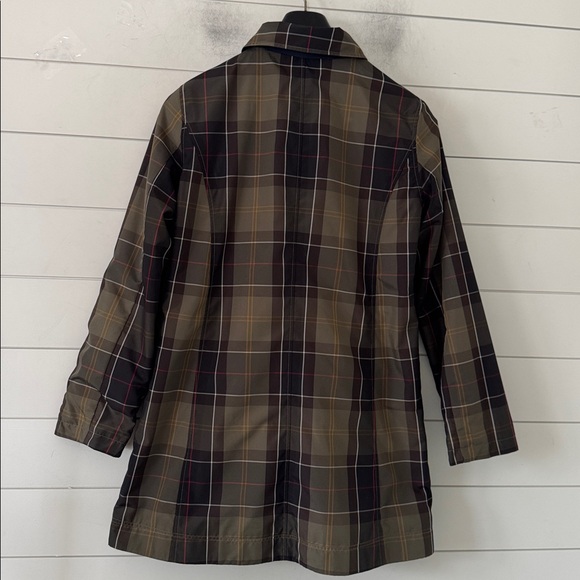 Barbour Size US 8 Reversible Derby Mac Water Wind Resistant Jacket in Navy/Plaid - Picture 5 of 17